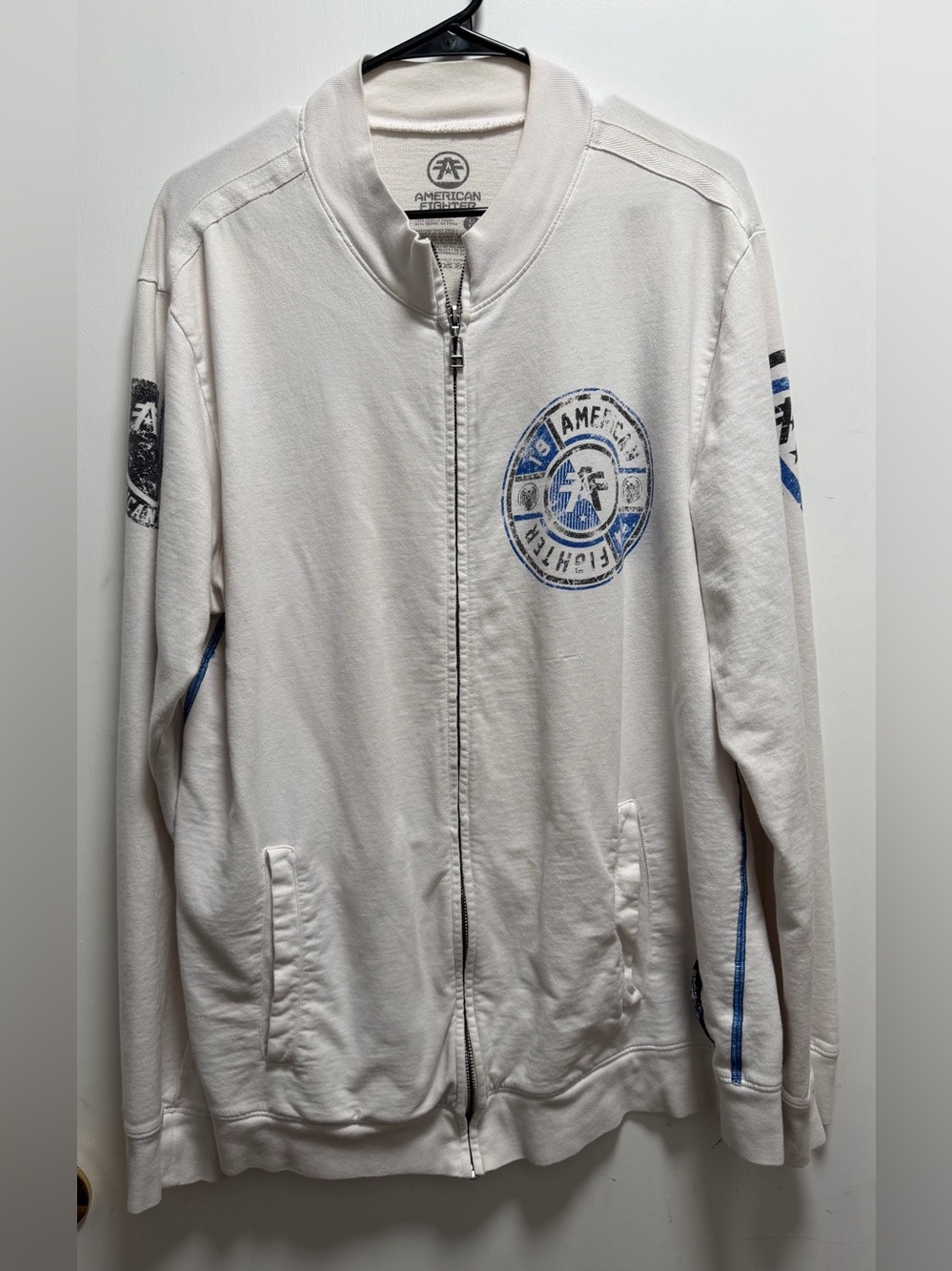 American Fighter Full Zip Athletics Lt Weight Jacket Men’s size XL White